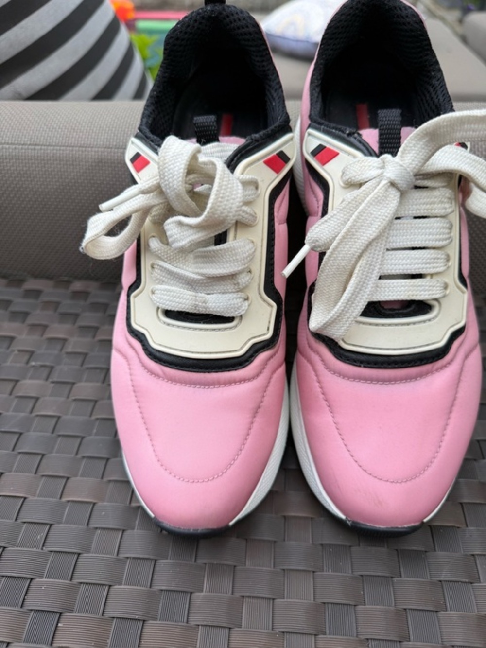 Prada Pink Nylon & Leather Sneakers | Size 7.5 | Prada Sport Style